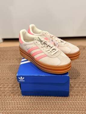 Adidas Gazelle Bold J Beige Pink Big Kid Size 5.5 New